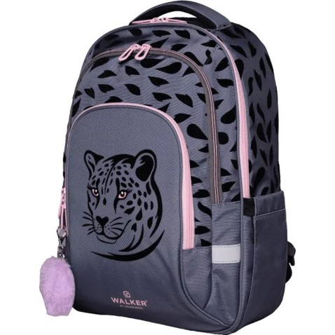Školní batoh WALKER, Fame, Leopard, Light Grey