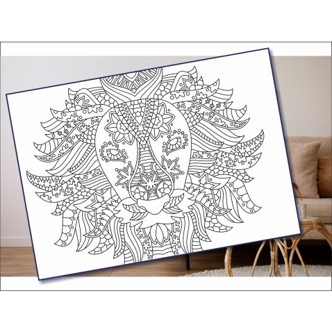 Malování pískem šablona A4 lví hlava