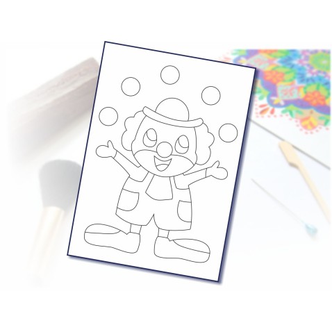 Malování pískem šablona A4 klaun