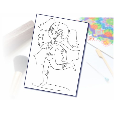 Malování pískem šablona A4 Superhrdinka