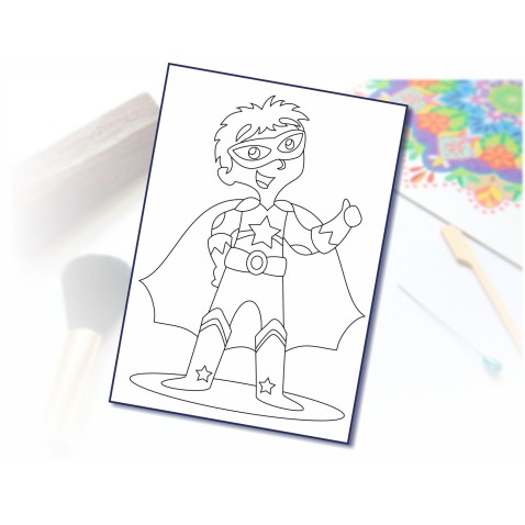 Malování pískem šablona A4 Superhrdina