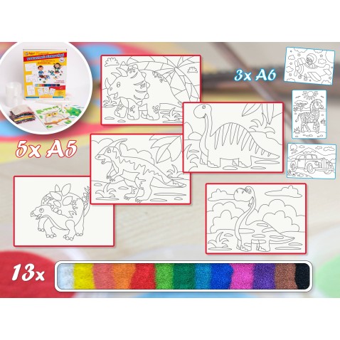 Malování pískem DINOSAUŘI sada střední