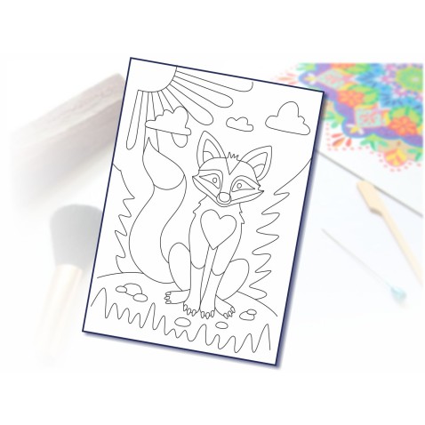 Malování pískem šablona A4 liška