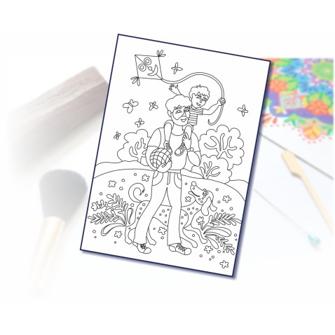 Malování pískem šablona A4 tatínek se synem