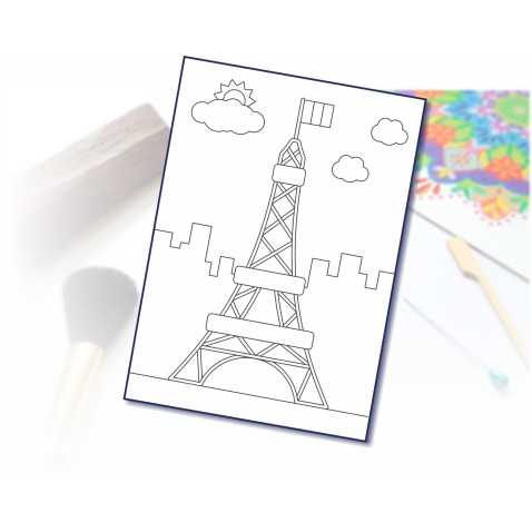 Malování pískem šablona A4 Eiffelova věž