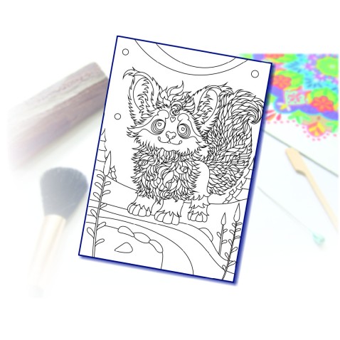 Malování pískem šablona A4 cute animal fantasy