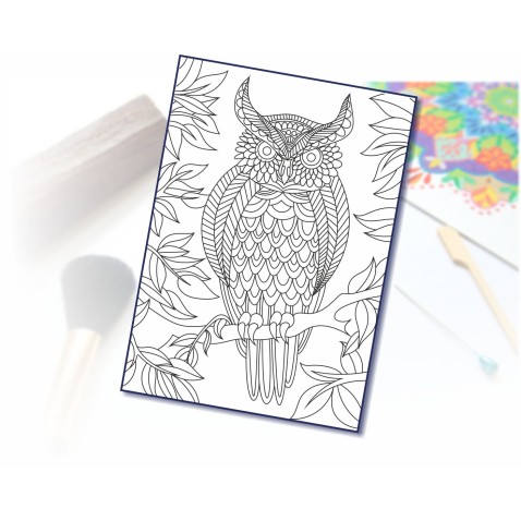 Malování pískem šablona A4 výr zentangle