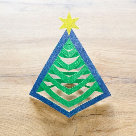 Malování pískem - stojící vánoční stromeček 3D