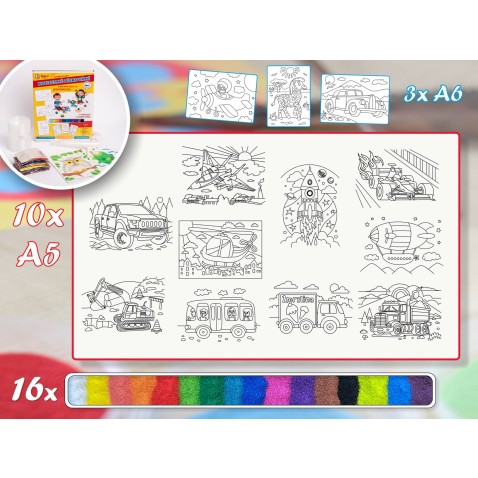 Velká sada TECHNIKA - Barevné pískování obrázků