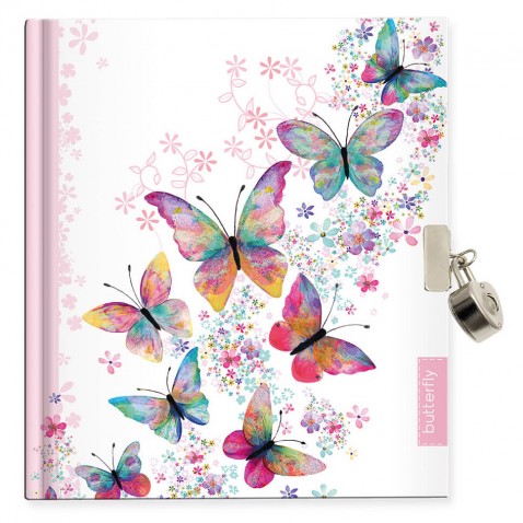 Deník se zámkem Butterfly
