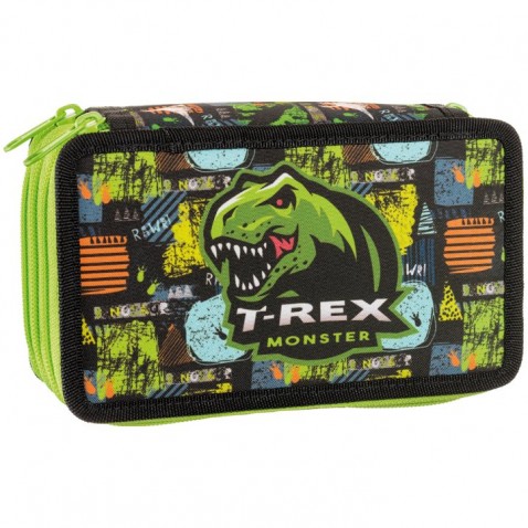 Třípatrový penál prázdný Stil T-rex