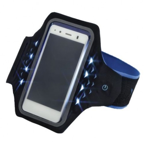 Hama Active sportovní pouzdro na rameno s LED, velikost L, černé/modré