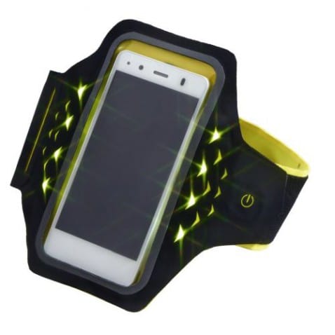 Hama Active sportovní pouzdro na rameno s LED, velikost L, černé/žluté