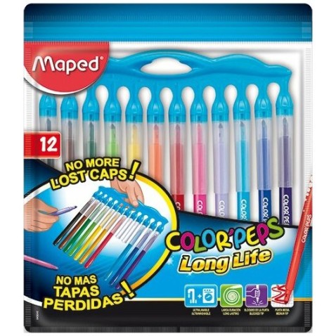 Dětské fixy Maped Color'Peps Long Life Innovation 12 barev