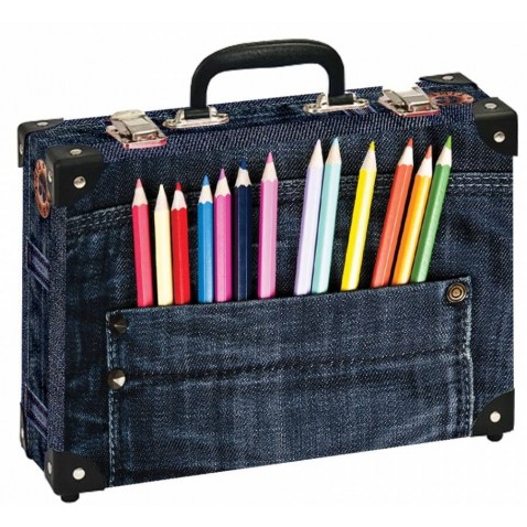 Školní kufřík velký Pastelky v kapse