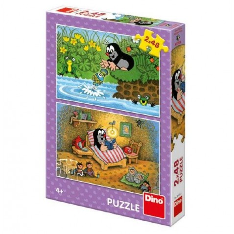 Puzzle Krtek a Perla 26x18cm 2x48 dílků