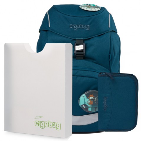 Školní set Ergobag prime Eco blue batoh+penál+desky