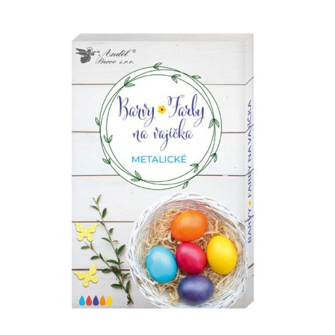 Velikonoční barvy na vajíčka gelové metalické 5 barev