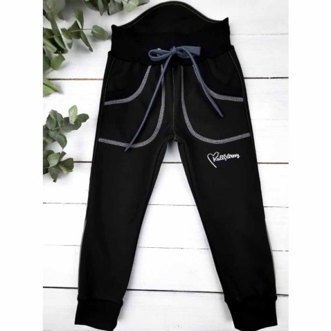 Dětské softshellové kalhoty BLACK s fleecem