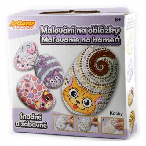 Malování na oblázky/kameny Kočky kreativní sada