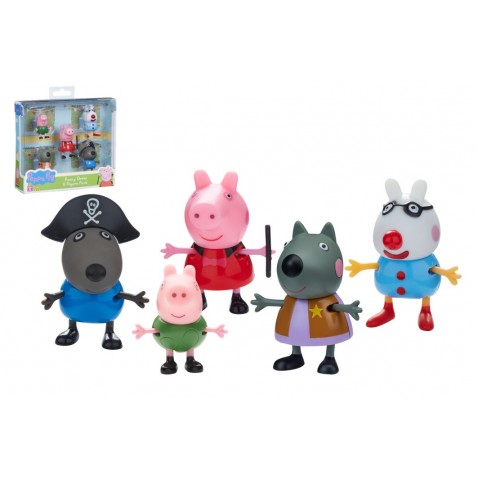 Prasátko Peppa/Peppa Pig plast set 5 figurek v maškarních šatech