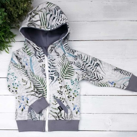 Dětská mikina zipper FERNS Grey