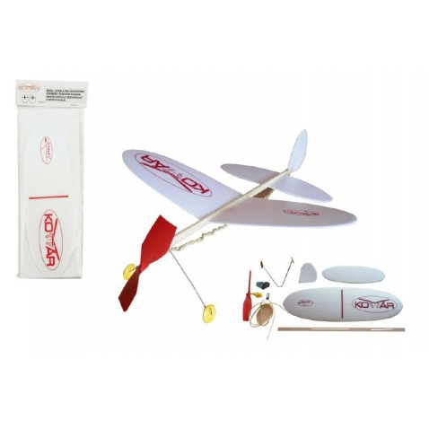 Letadlo Komár házecí model na gumu polystyren/dřevo 38x31cm