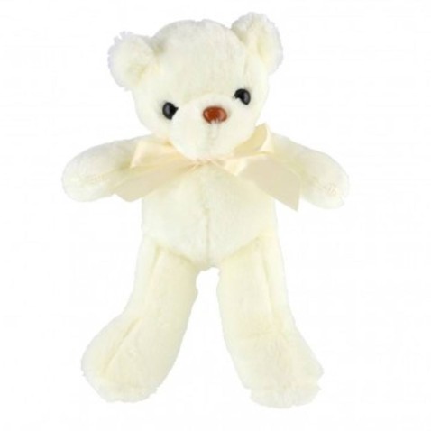 Medvěd/Medvídek s mašlí plyš 30cm bílý