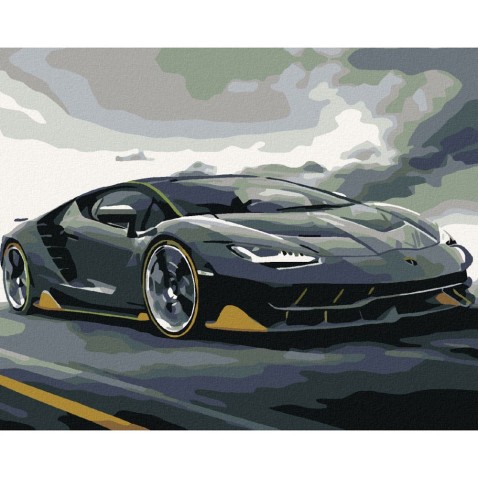 Diamantové malování - LAMBORGHINI na rámu 40x50 cm