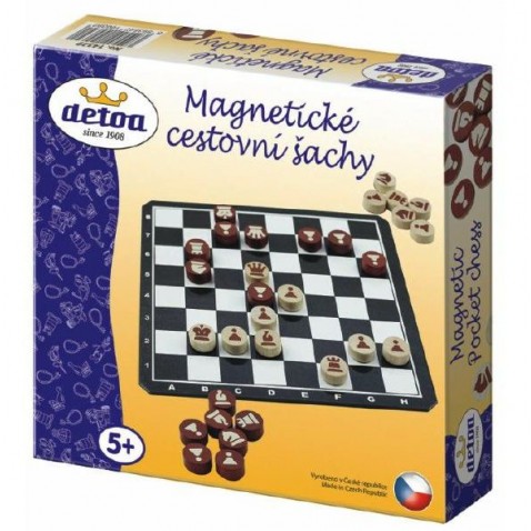 Magnetické cestovní šachy dřevo