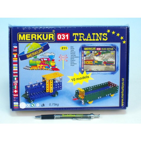 Stavebnice Merkur 031 Železniční modely 10 modelů 211ks