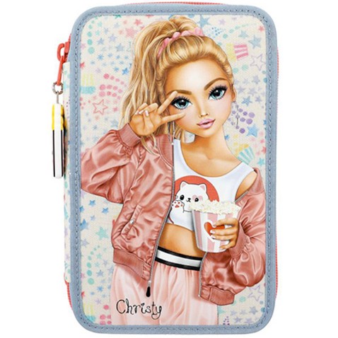 Třípatrový penál Top Model - Christy a popcorn vybavený