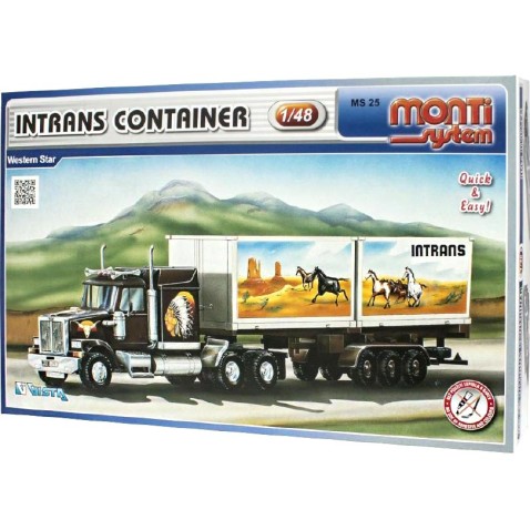 Stavebnice Monti 25 Intrans Container Western star 1:48