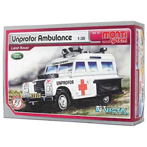Stavebnice Monti 35 Unprofor Ambulance Land Rover 1:35