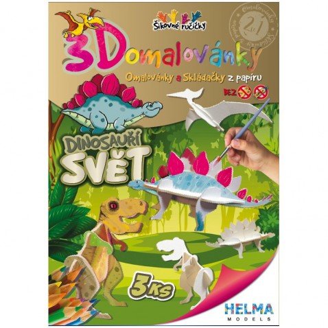 3D omalovánka A4 - SET Dinosauří svět