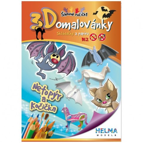 3D omalovánka A5 - SET Netopýr, kočka