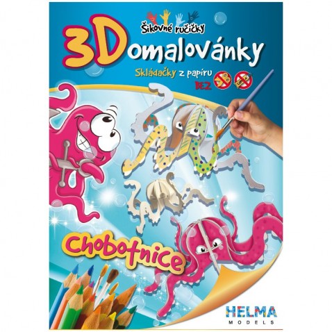 3D omalovánka A4 - SET Chobotnice