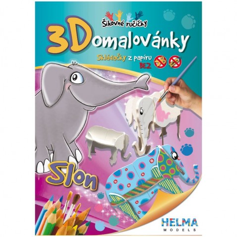 3D omalovánka A4 - SET Slon