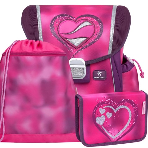 Školní batoh BELMIL 403-13 Shiny pink - SET