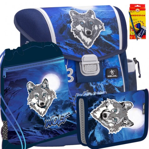 Školní batoh Belmil 403-13 Lumi Wolf SET