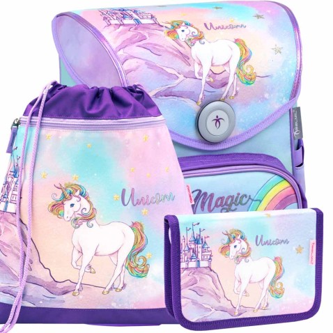 Školní batoh BELMIL 405-41 Rainbow Unicorn Magic - SET