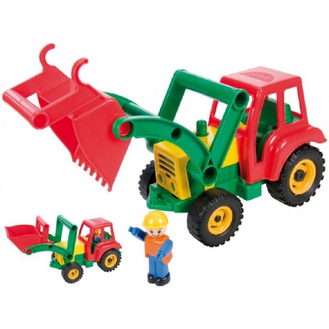 Auto traktor/nakladač s figurkou aktivní se lžící 35cm 24m+