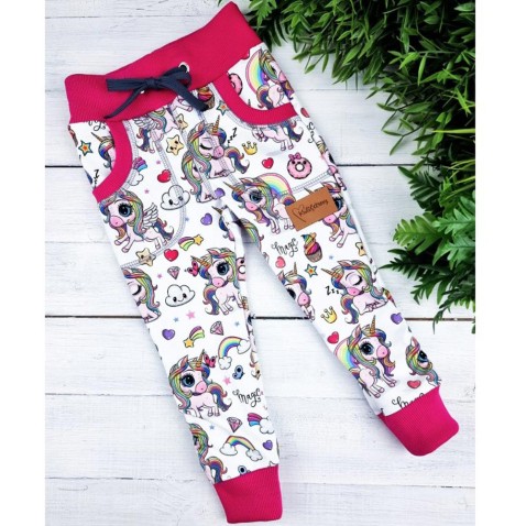 Dětské tepláky UNICORN Violet řasené