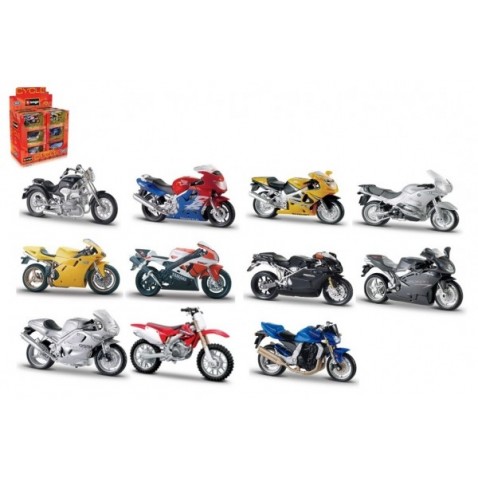 Motorka Bburago kov/plast 11-12cm 1:18 mix druhů