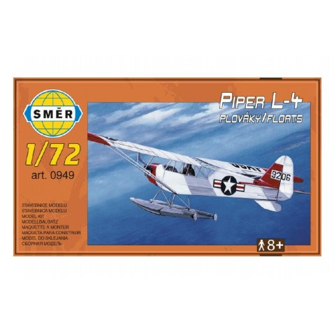 Model Piper L-4 plováky 1:72 14,7x9,3cm