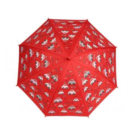 Dětský deštník měnící barvu Auta červený