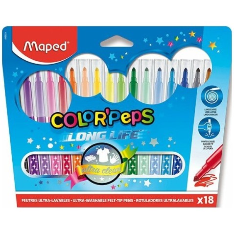 Dětské fixy Maped Color'Peps Long Life 18 barev