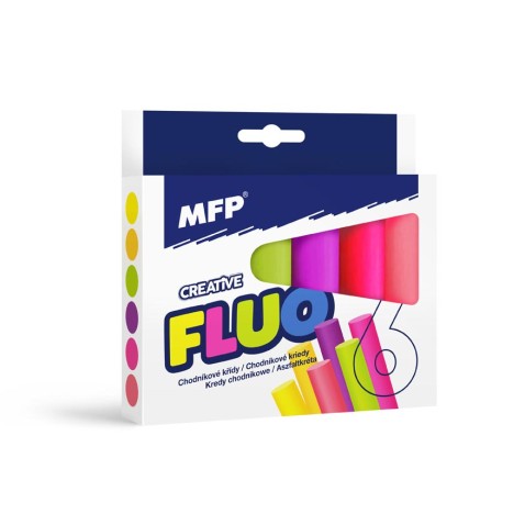křídy M chodníkové fluo kulaté 6 ks mix barev - krabička 6320142