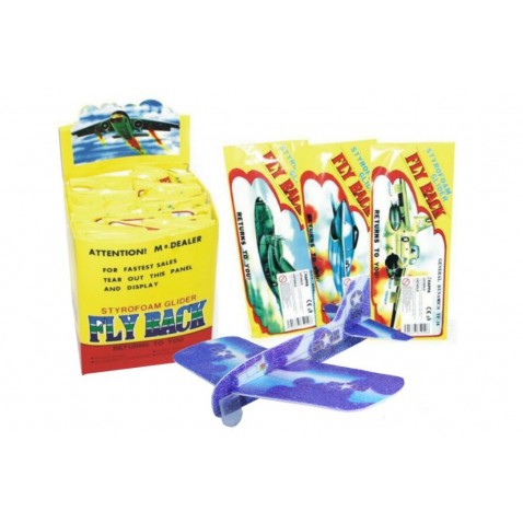 Letadlo házecí polystyren/dřevo model 20cm 4 druhů