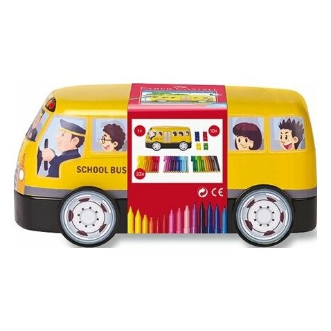 Dětské fixy Faber-Castell Connector plechový autobus 33 barev